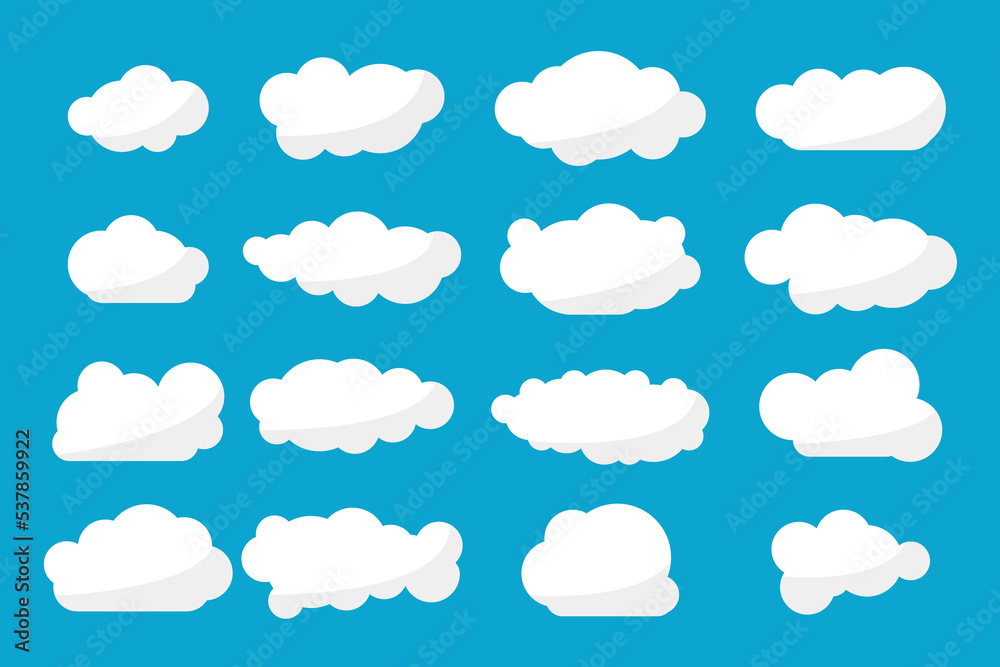 white clouds with gray shadows blue background Many styles to choose from
