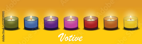candle wax votive tea light decorative candles ofrenda vector illustration flame flicker fire romantic tea lights