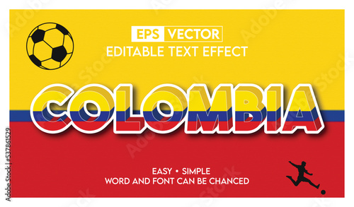 Colombia Country Flag Text effect EPS