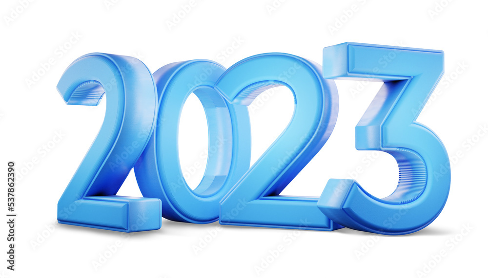 2023 bold number isolated 3d-illustration 2023 bold number isolated 3d-illustration