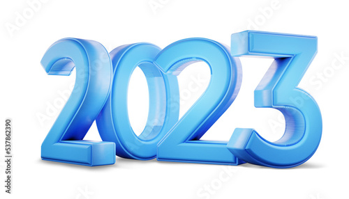 2023 bold number isolated 3d-illustration