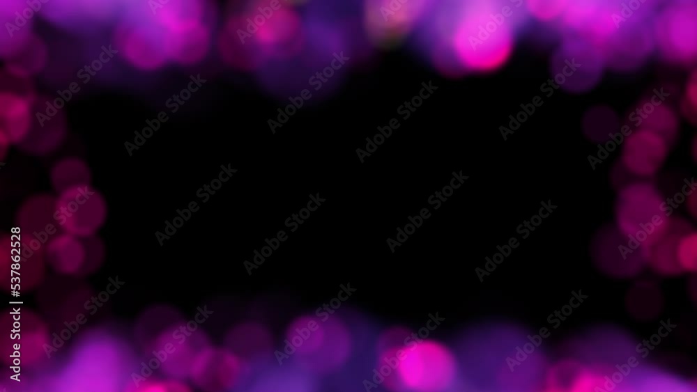 An animated frame of floating colorful bokeh on transparent alpha channel background in a seamless loop.