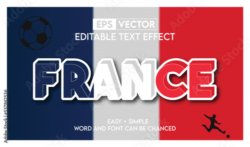France Country Flag Text effect EPS