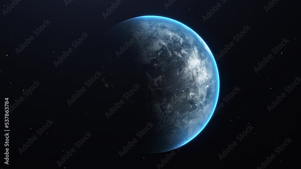 REALIATIC MODEL OF EARTH PLANET ROTATING AROUND ITS OWN AXIS | PANORAMIC VIEW | 4K FOOTAGE REALIATIC MODEL OF EARTH PLANET ROTATING AROUND ITS OWN AXIS | PANORAMIC VIEW | 4K FOOTAGE