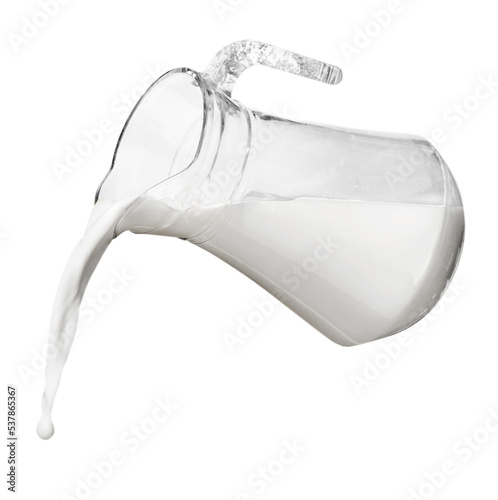 Принти на полотні Glass jug of fresh milk isolated on white