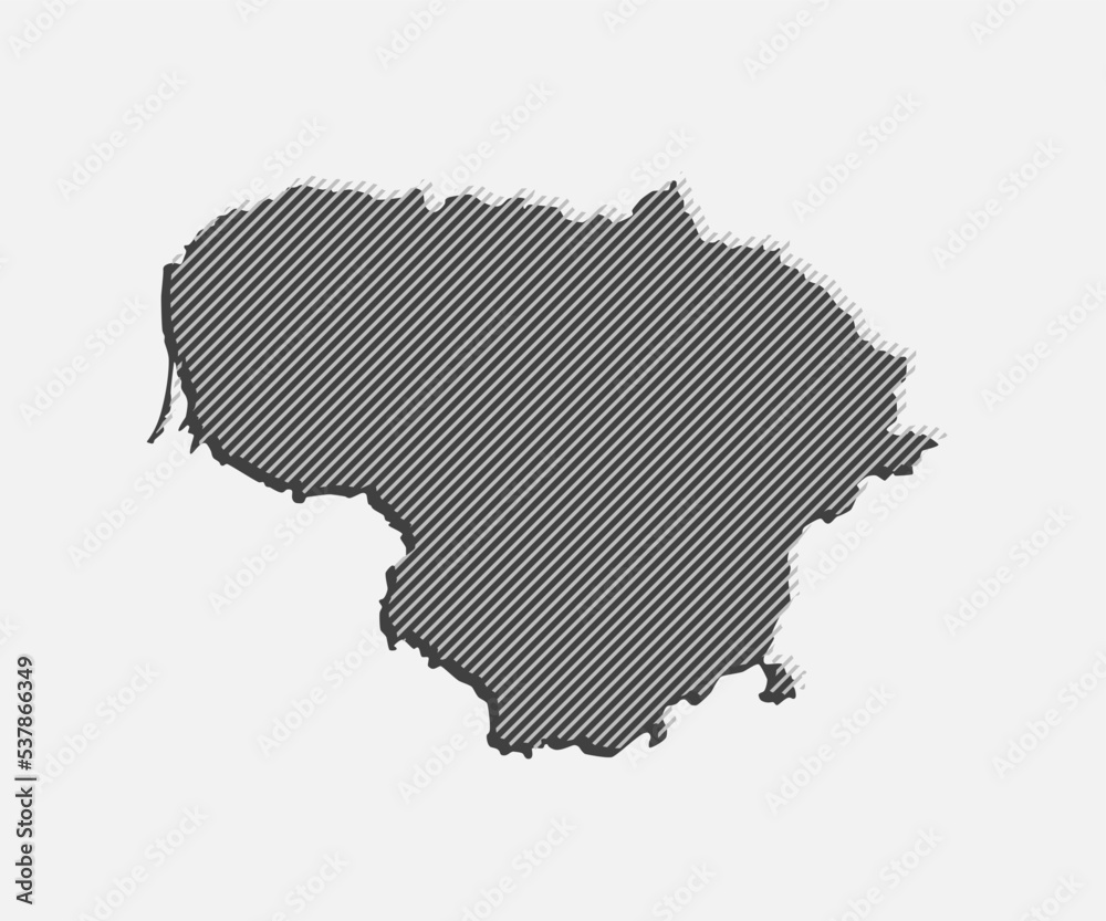 Fototapeta premium Vector map Lithuania, creative map made grey lines
