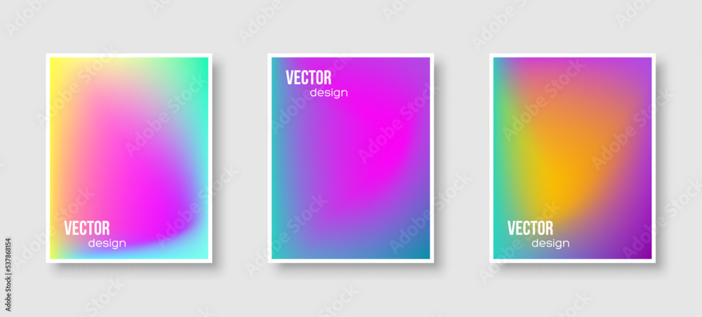 Set of gradient background cards
