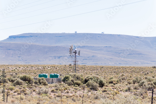 Windmill with the South African Astronomical Observatory in the back photo