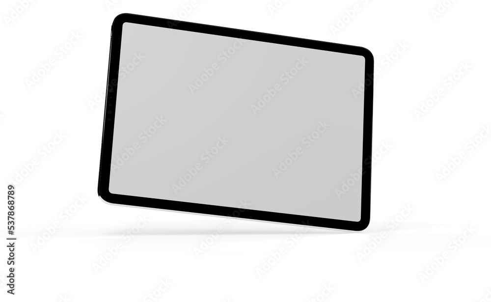 3D brandless tablet with empty screen isolated on white background 3D brandless tablet with empty screen isolated on white background
