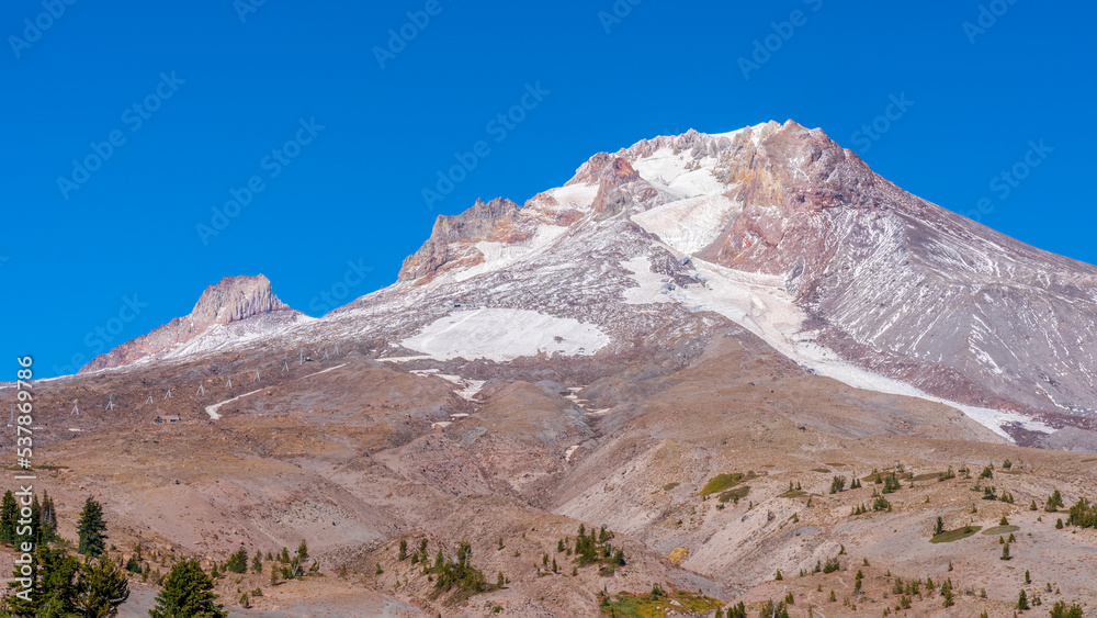 landscape with snow and mountains (Hood Mountain)