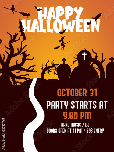 ilustration vector. halloween poster. background october party 