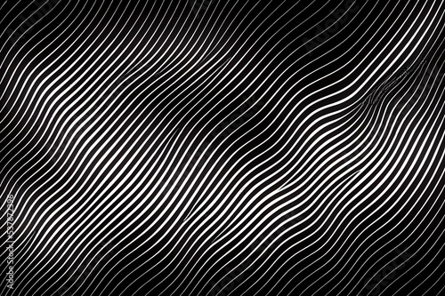 Opart abstract background with diagonal lines. Stylish monochrome striped texture with 3d effect. Modern 2d design element. © 2rogan