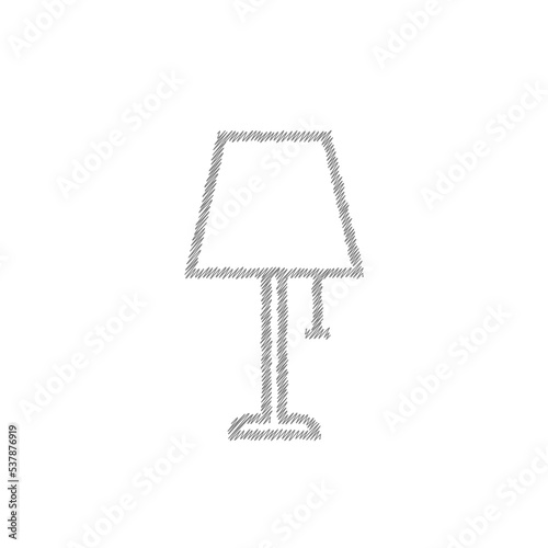 Floor lamp grey sketch vector icon. Sign for mobile concept and web design © Daria