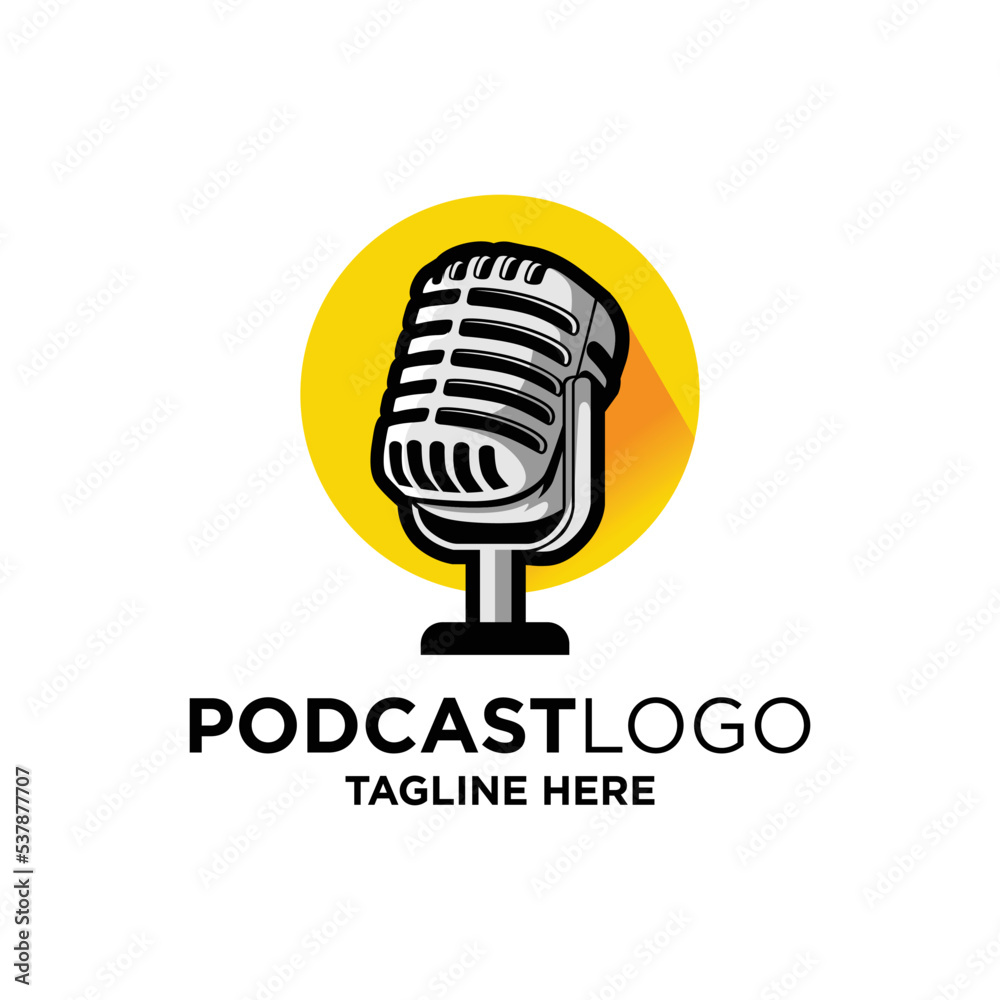 Podcast Logo Design Template Inspiration, Vector Illustration. Podcast Logo Design Template Inspiration, Vector Illustration.