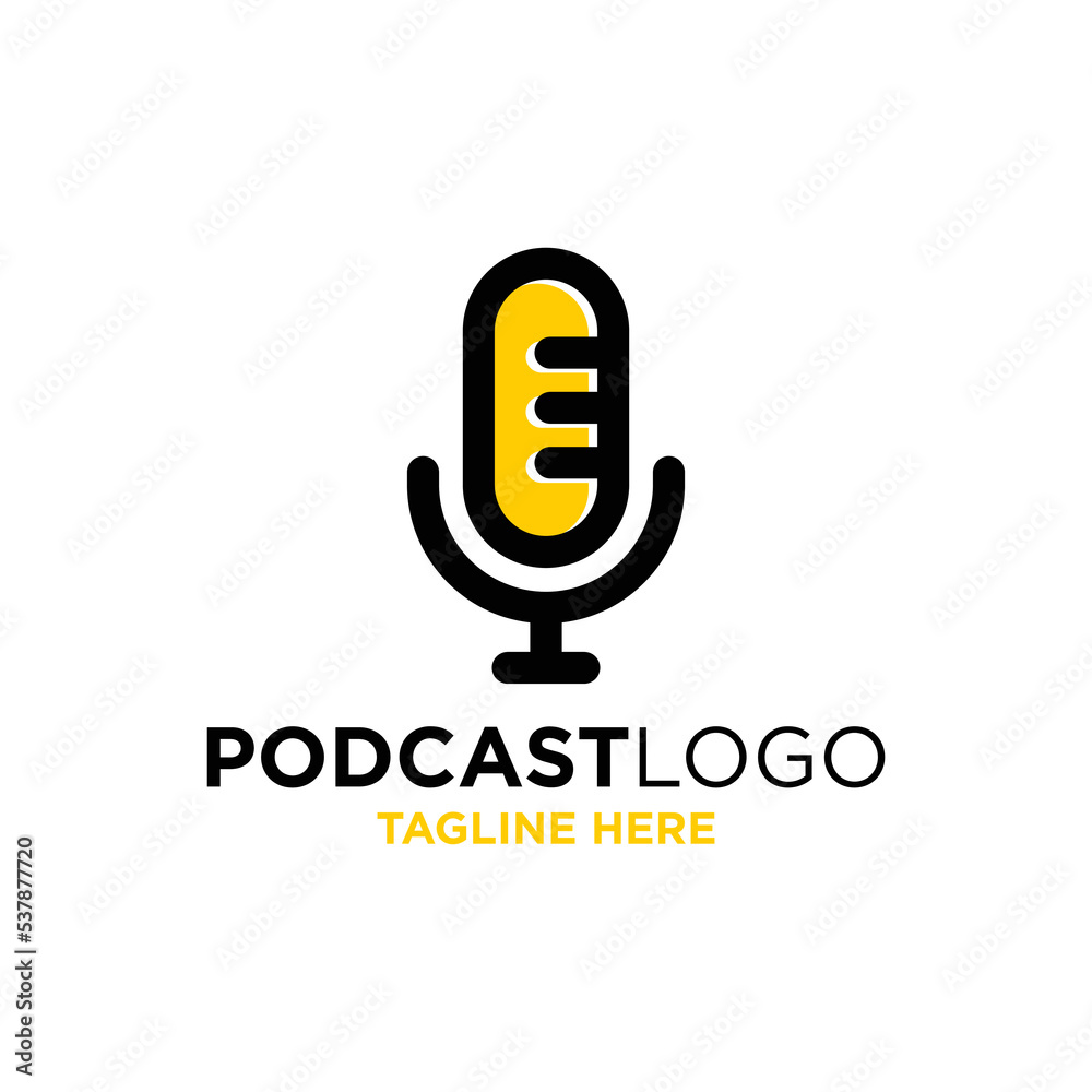 Podcast Logo Design Template Inspiration, Vector Illustration. Podcast Logo Design Template Inspiration, Vector Illustration.
