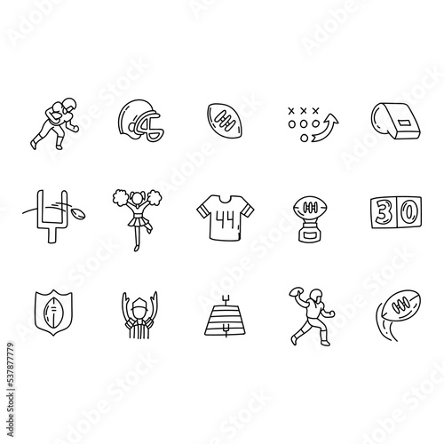 american football icon set