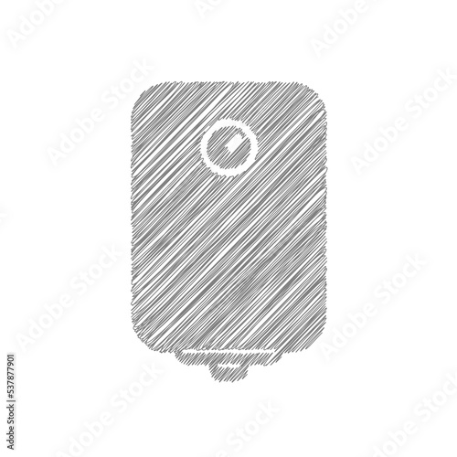 Water heater grey sketch vector icon for your web mobile app logo design