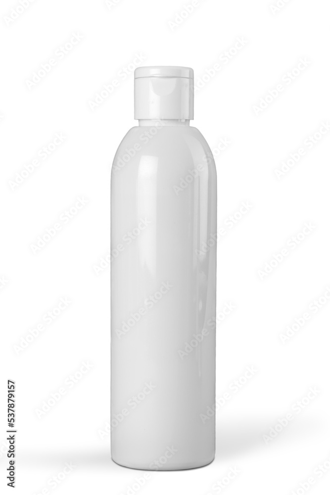 Close up of a white bottle on white background Close up of a white bottle on white background
