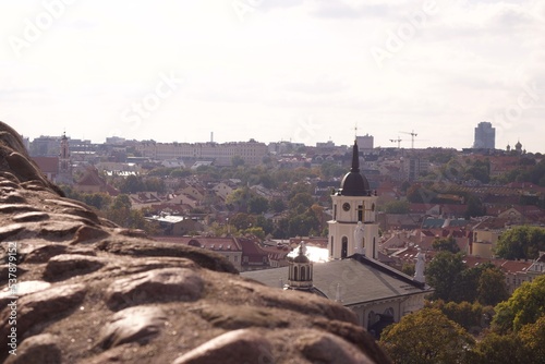Walk around the city of Vilnius, Lithuania. Historical buildings of the city..
