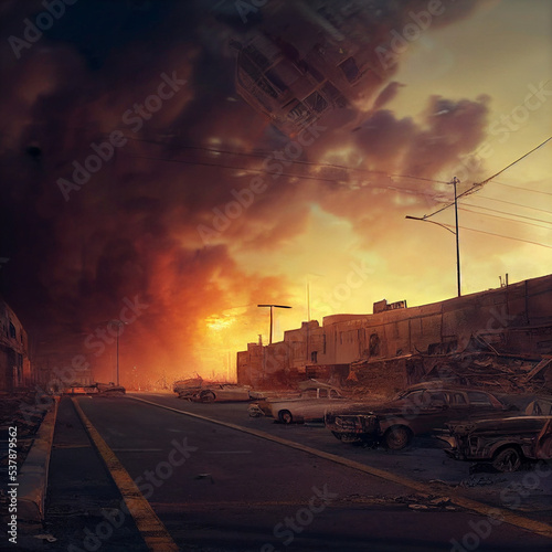 The world after the atomic bomb, nuclear war, post-apocalyptic city, abandoned city