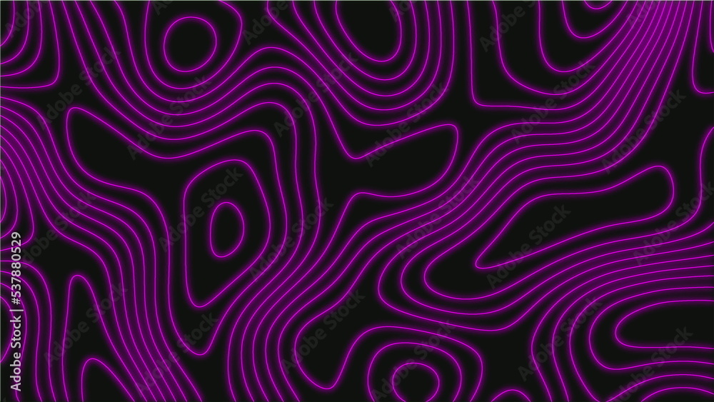 Abstract topographic animation, neon green on black background.