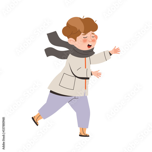 Poor Little Boy Refugee Leaving Homeland Fleeing from War Conflict Seeking Asylum Vector Illustration