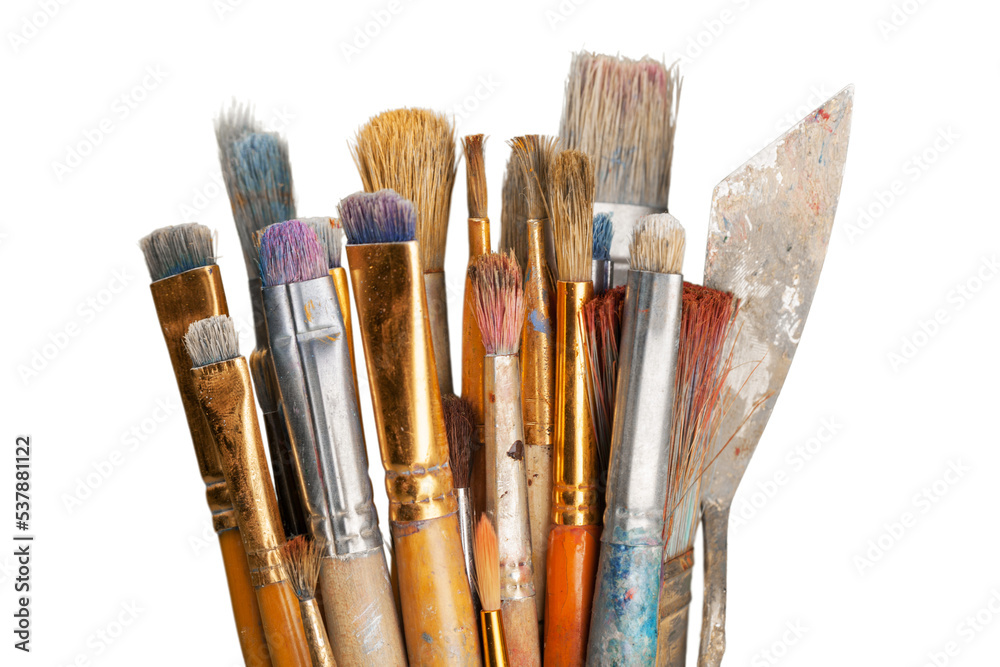 Premium Photo  Row of artist paint brushes on background