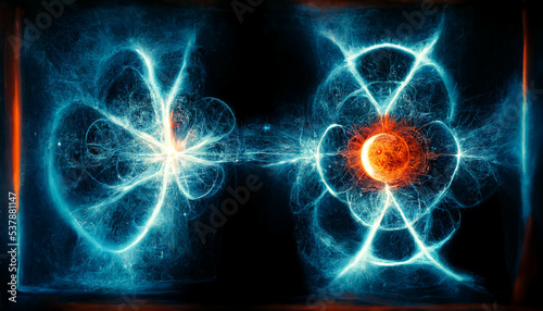 A magnificent 3d illustration of Quantum Nuclear Fusion