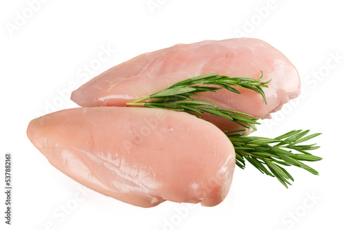 Chicken fillet isolated decorated with herbs photo