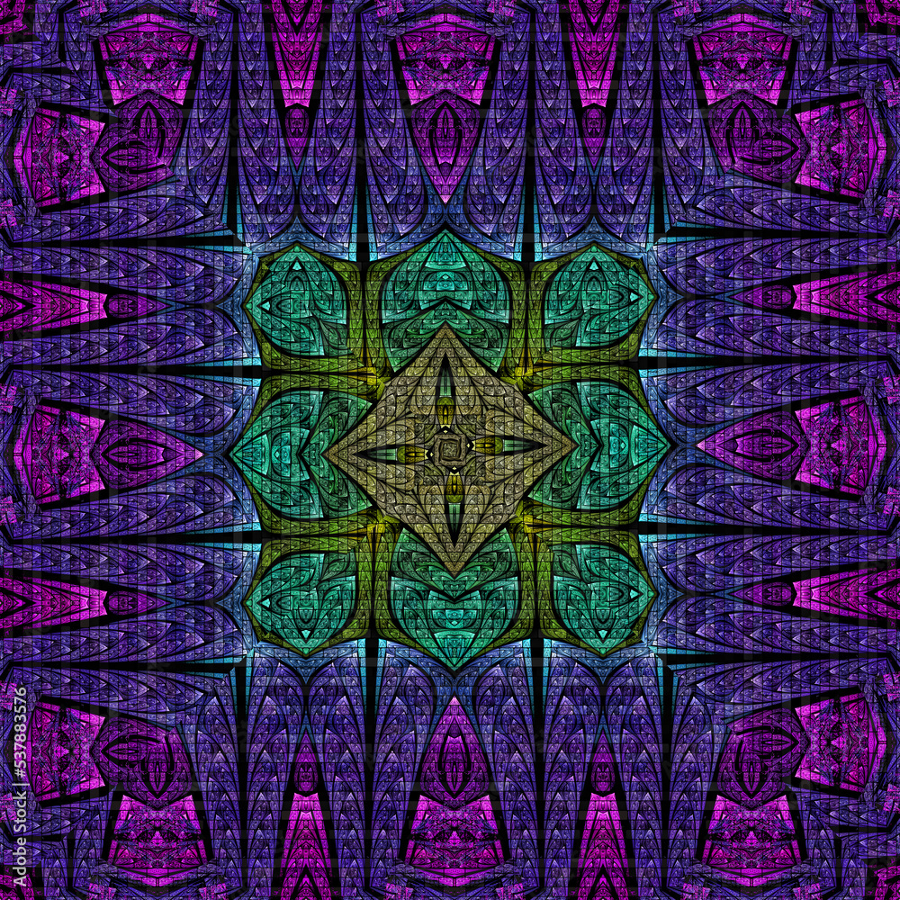 Obraz premium 3d effect - abstract kaleidoscopic geometric fractal pattern 