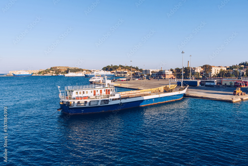 Ferry boat in port of Igoumenitsa, Greece.