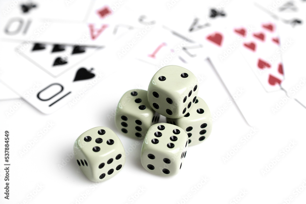Close-up of dice isolated on white background Close-up of dice isolated on white background