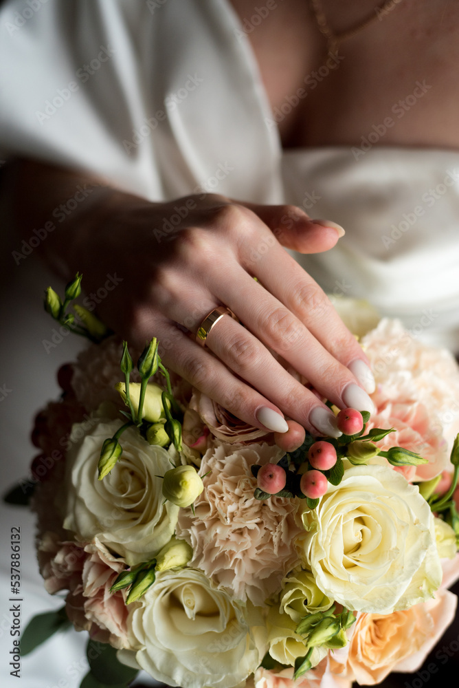 Elegance bride with wedding bouquet Elegance bride with wedding bouquet