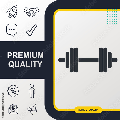 Dumbbell icon graphic element. Modern design.