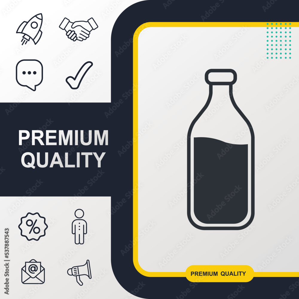 Naklejka premium Milk bottle icon graphic element. Modern design.