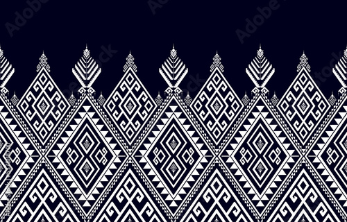 Black and white abstract geometric ethnic pattern western, american indian onrental africa. for carpet,wallpaper,clothing,wrapping,batik,fabric,tile, backdrop,Vector illustration. embroidery style.