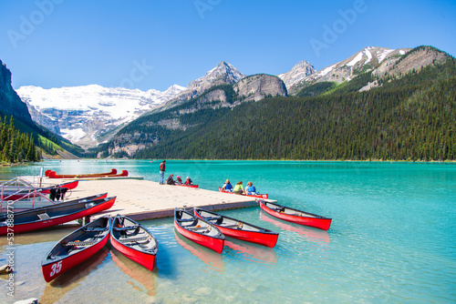 Partial View Tourists on Lake Louise