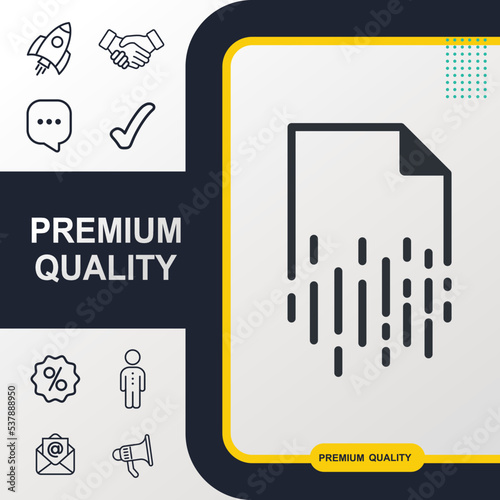 paper shredder icon graphic element. Modern design.