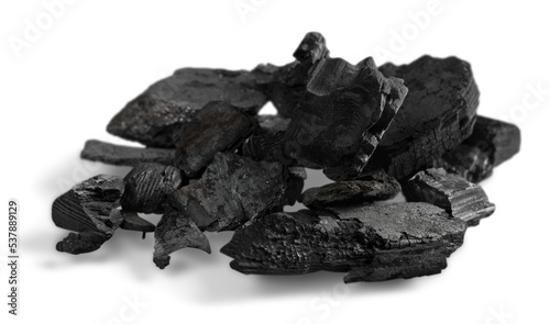 Cuadro en lienzo Pile black coal isolated on  background