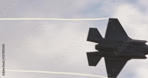 Israeli air force F-35 stealth fighter during low altitude flight