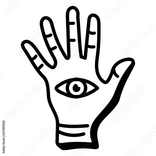 A doodle icon design of palmistry