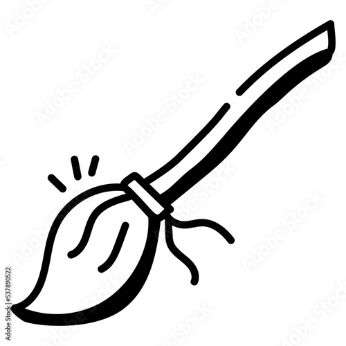 A handy doodle icon of broomstick