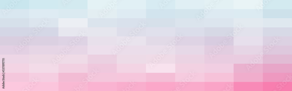 Abstract blue and pink gradient rectangles mosaic banner background. Vector illustration.