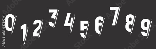 Number set vector font alphabet, modern dynamic flat design with brilliant, unique elements design, logo, corporate identity, application, creative posters - cut style
