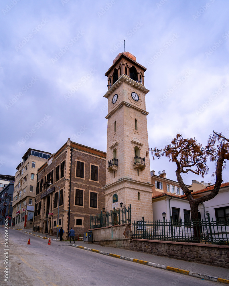 The Clock Tower in Kuvayi Milliye Museum in Balikesir City of Turkey