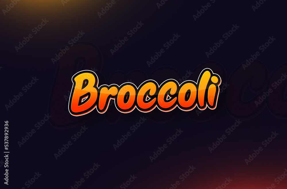 Vegetable name Broccoli text design Vegetable name Broccoli text design