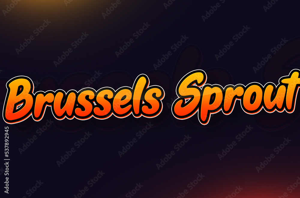 Vegetable name Brussels Sprout text design Vegetable name Brussels Sprout text design
