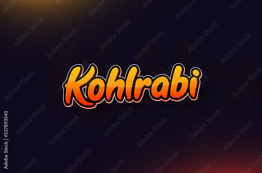 Vegetable name Kohlrabi text design Vegetable name Kohlrabi text design