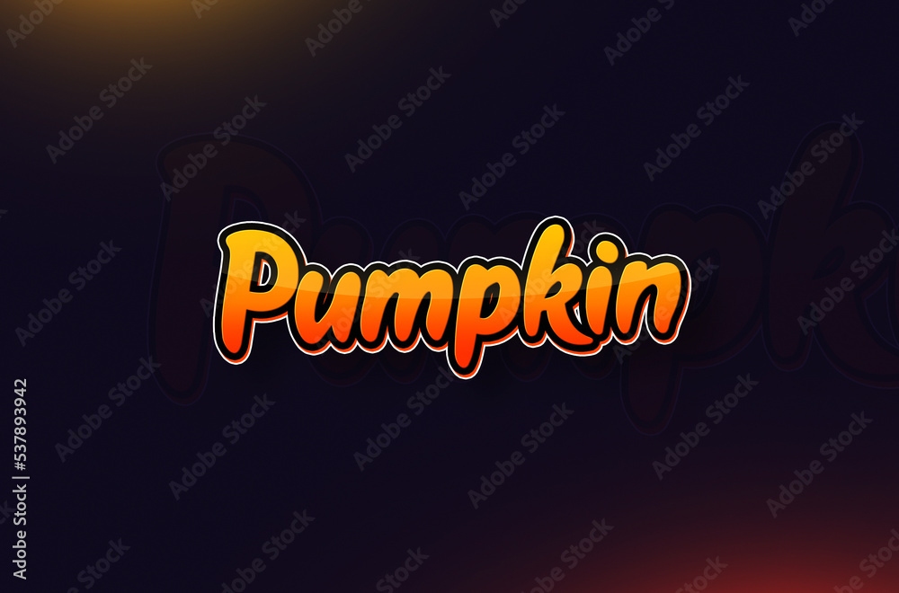 Vegetable name Pumpkin text design Vegetable name Pumpkin text design