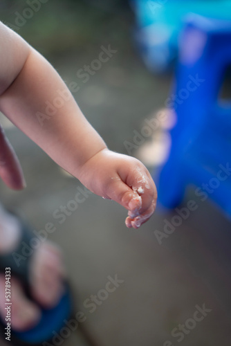 child holding bubble